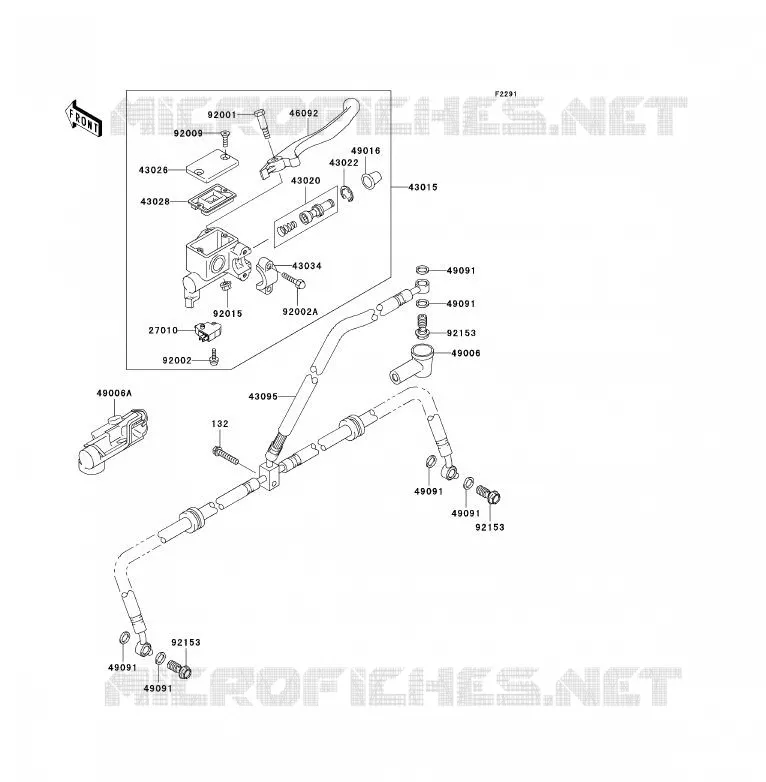 MAITRE CYLINDRE AV Kawasaki QUAD 360 2009 KVF360  KVF360B9F