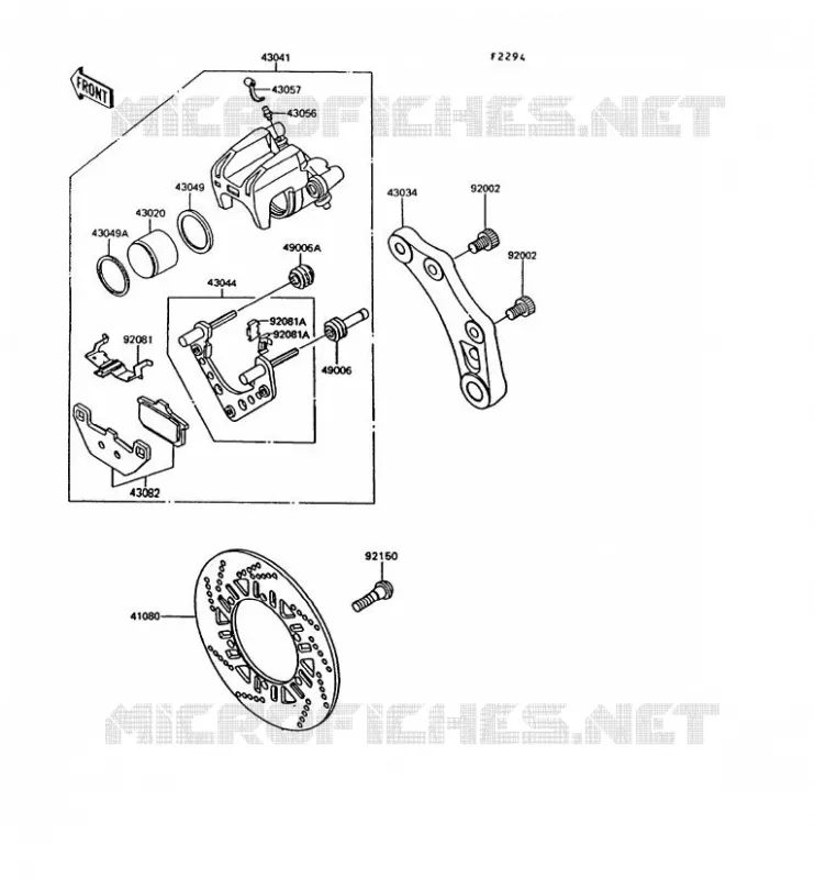 FREIN ARRIERE Kawasaki MOTOS 1000 1993 1000GTR  ZG1000-A8