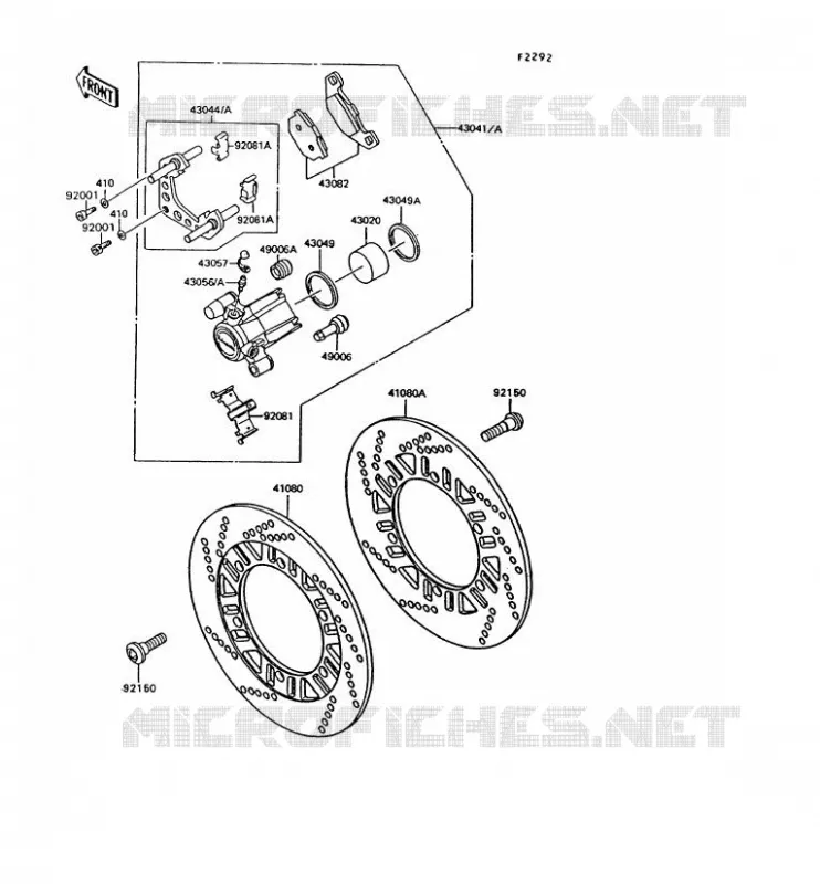 FREIN AVANT Kawasaki MOTOS 1000 1993 1000GTR  ZG1000-A8