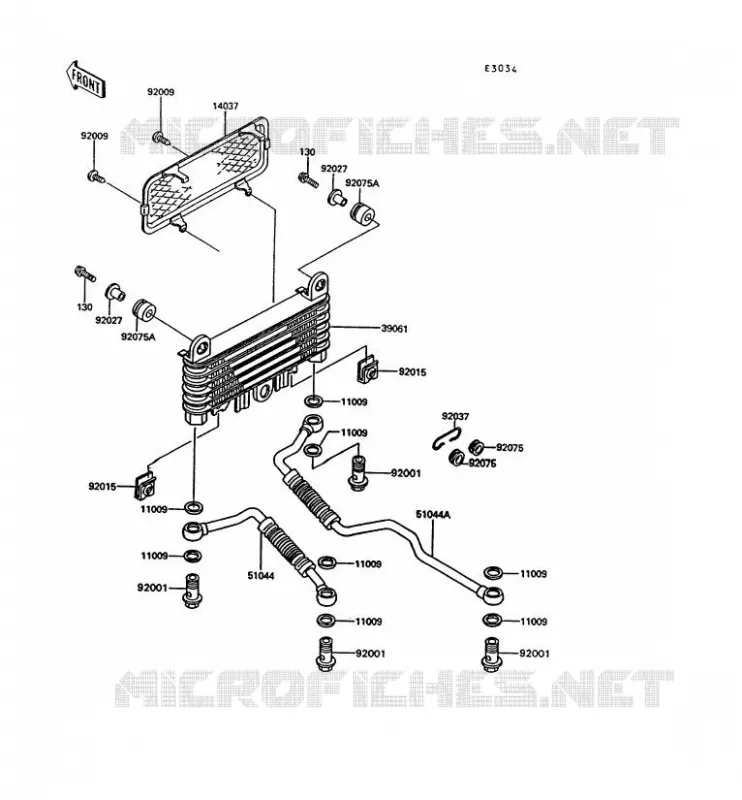 RADIATEUR D'HUILE Kawasaki MOTOS 1000 1993 1000GTR  ZG1000-A8