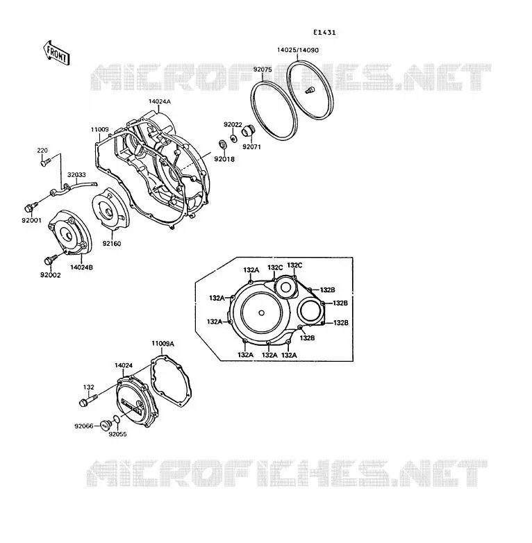 COUVERCLES MOTEUR Kawasaki MOTOS 1000 1993 1000GTR  ZG1000-A8