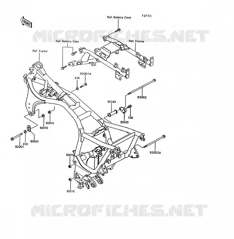 PIECE DE CADRE (COUVERTURE) Kawasaki MOTOS 1000 1993 1000GTR  ZG1000-A8
