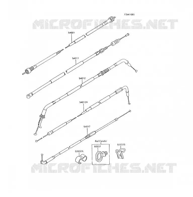 CABLES Kawasaki MOTOS 600 1996 GPX600R  ZX600-C9