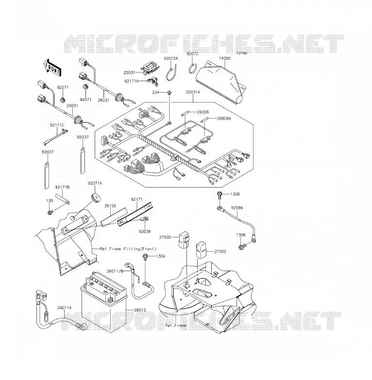 CHASSIS EQUIPMENT ELECTRIQUE Kawasaki SSV 400 2011 MULE 610 4X4 XC  KAF400EBF
