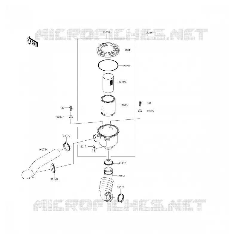 FILTRE A AIR - CONVERTISSEUR Kawasaki SSV 400 2011 MULE 610 4X4 XC  KAF400EBF