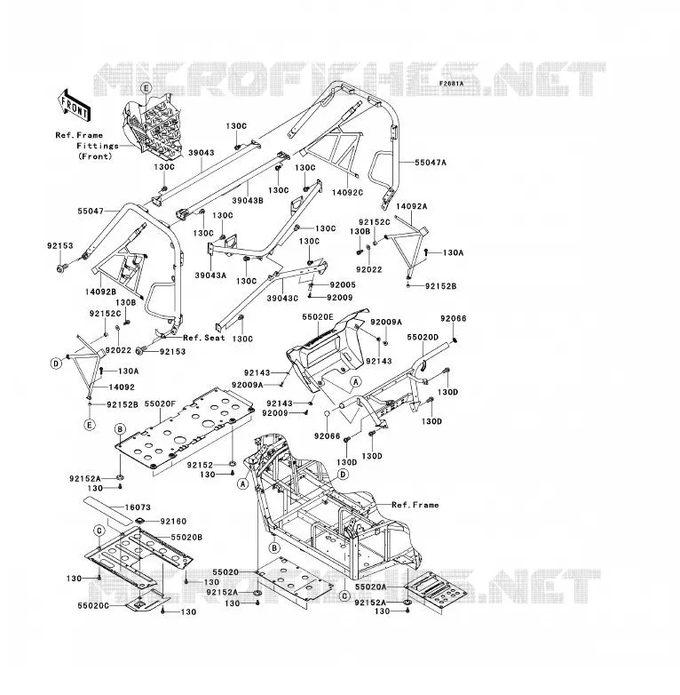 PROTECTION/CHASSIS CAB Kawasaki SSV 750 2012 TERYX 750 FI 4X4 LE  KRF750VCS
