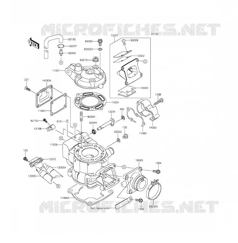 CULASSE/CYLINDRE Kawasaki TOUT-TERRAIN 85 2016 KX85 - KX85 II  KX85DGF