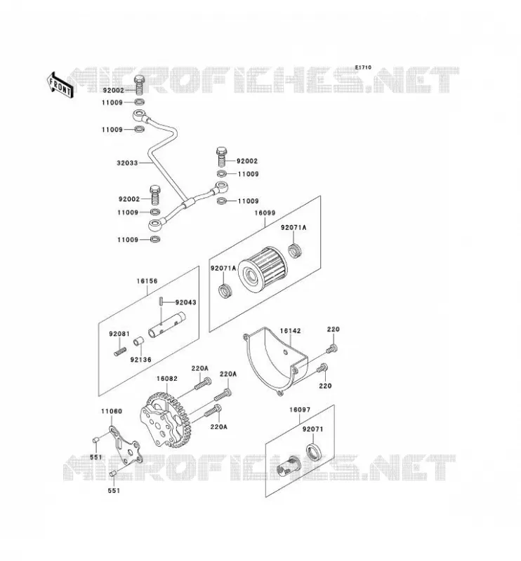 POMPE A HUILE/FILTRE &Agrave; HUILE Kawasaki QUAD 300 1999 KEF300  KEF300-A5