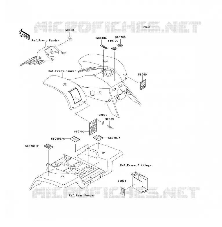 LABEL Kawasaki QUAD 300 2002 KFX300  KEF300-B2