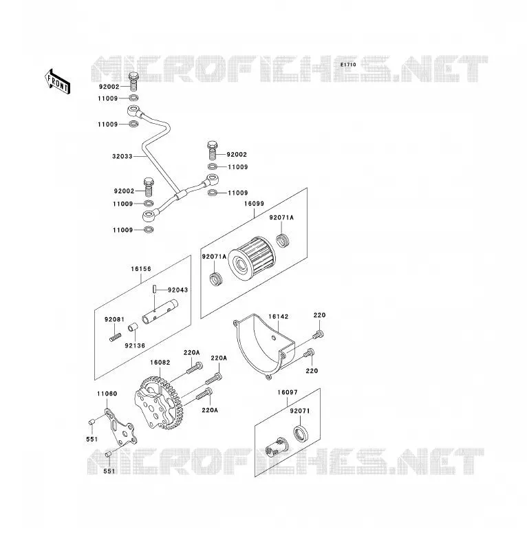 POMPE A HUILE/FILTRE &Agrave; HUILE Kawasaki QUAD 300 2003 KFX300  KEF300-B3