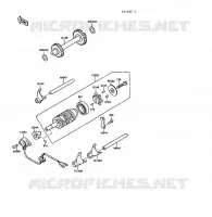 BARILLET/FOURCHETTE pour Kawasaki KLF220 1988