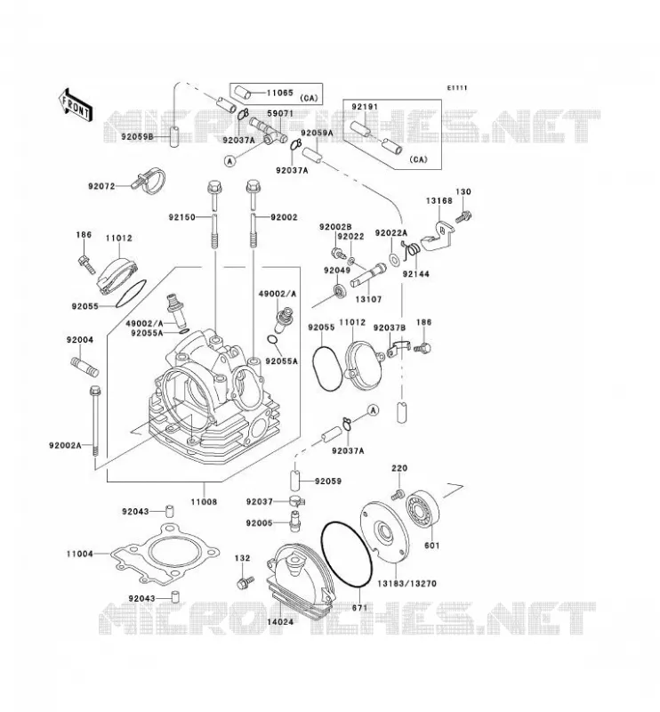 CULASSE Kawasaki QUAD 220 1999 KLF220  KLF220-A12