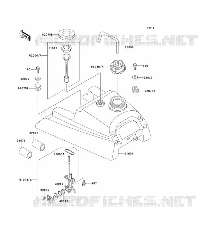 RESERVOIR CARBURANT Kawasaki QUAD 220 2000 KLF220  KLF220-A13