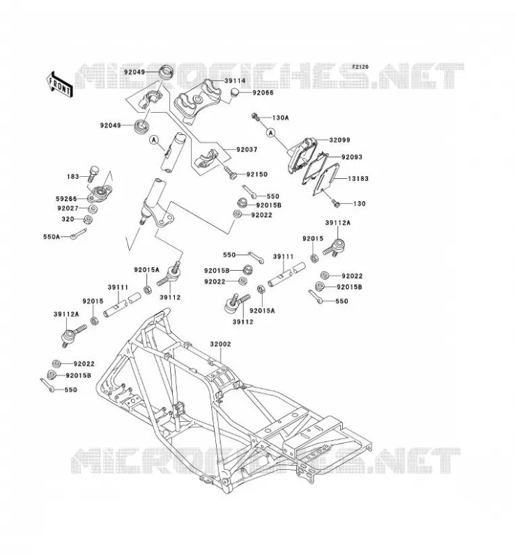 CH&Acirc;SSIS Kawasaki QUAD 220 2000 KLF220  KLF220-A13