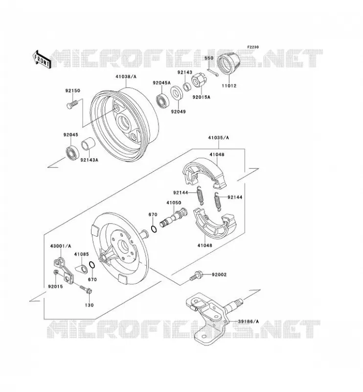 MOYEU AVANT Kawasaki QUAD 220 2000 KLF220  KLF220-A13