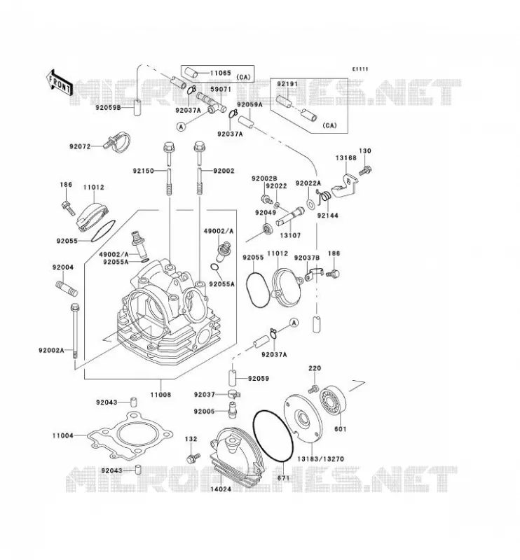 CULASSE Kawasaki QUAD 220 2000 KLF220  KLF220-A13