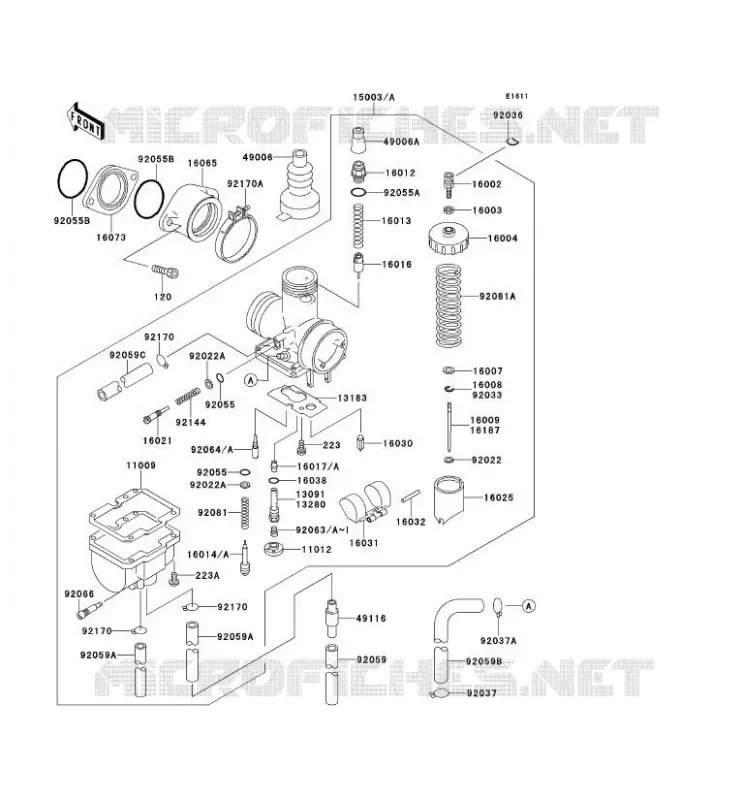 CARBURATEUR Kawasaki QUAD 220 2001 KLF220  KLF220-A14