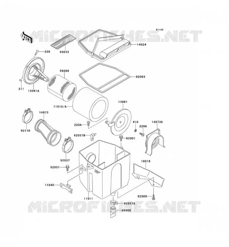 FILTRE A AIR Kawasaki QUAD 220 2001 KLF220  KLF220-A14