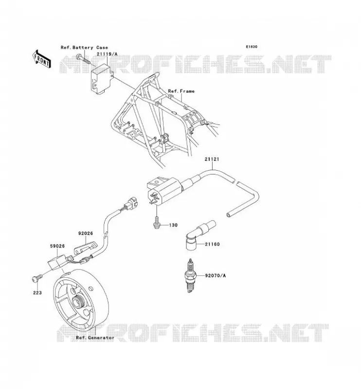 SYSTEME D&acute;ALLUMAGE Kawasaki QUAD 220 2001 KLF220  KLF220-A14