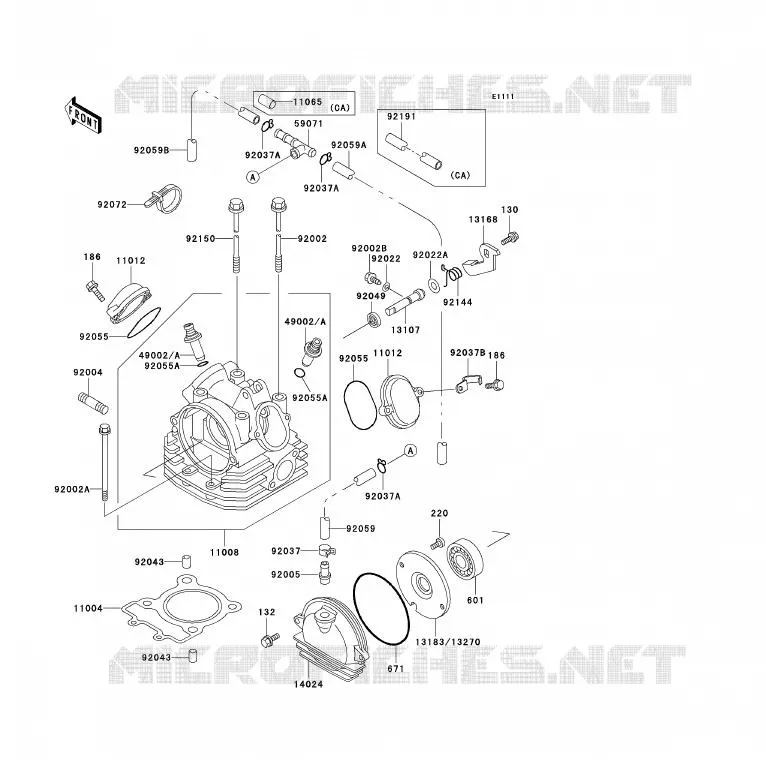 CULASSE Kawasaki QUAD 220 2002 KLF220  KLF220-A15