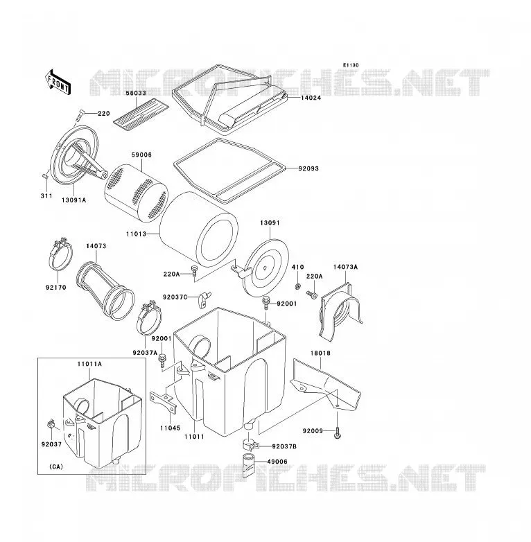 FILTRE A AIR Kawasaki QUAD 220 2002 KLF220  KLF220-A15