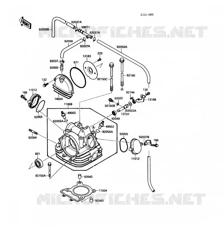 CULASSE Kawasaki QUAD 220 1989 KLF220  KLF220-A2
