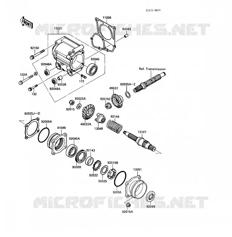 PIGNON CONIQUE AVANT Kawasaki QUAD 220 1990 KLF220  KLF220-A3