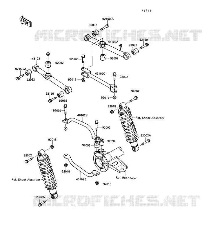 SUSPENSION ARRI&Egrave;RE Kawasaki QUAD 220 1990 KLF220  KLF220-A3
