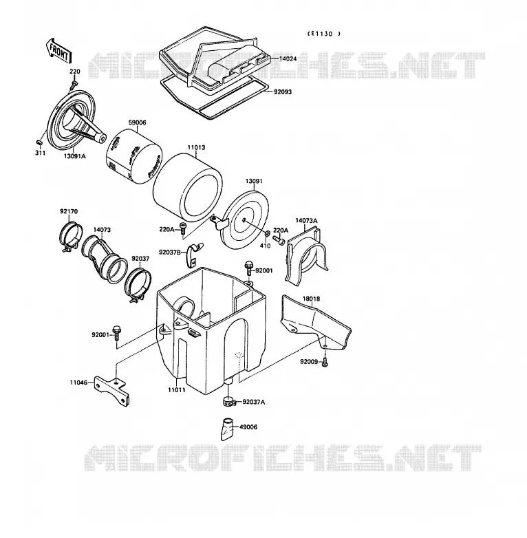 FILTRE &Agrave; AIR Kawasaki QUAD 220 1990 KLF220  KLF220-A3