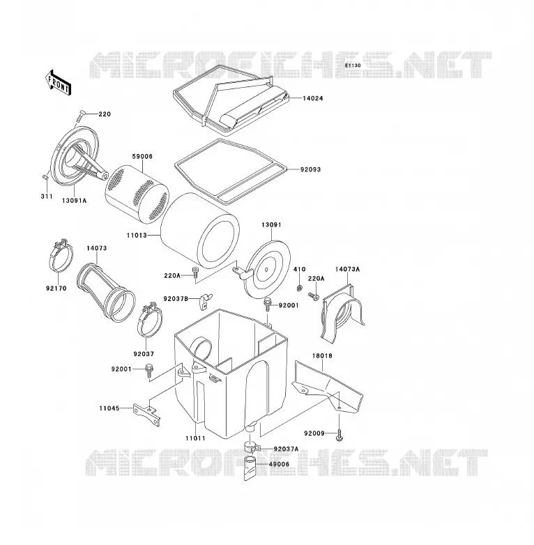 FILTRE A AIR Kawasaki QUAD 220 1992 KLF220  KLF220-A5