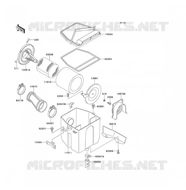 FILTRE A AIR Kawasaki QUAD 220 1993 KLF220  KLF220-A6