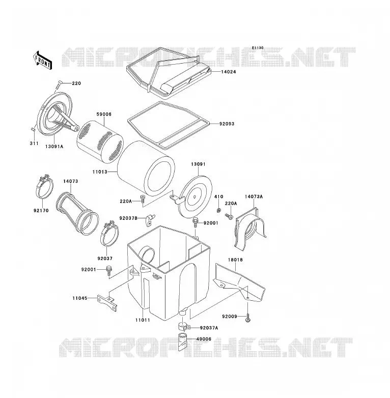 FILTRE A AIR Kawasaki QUAD 220 1993 KLF220  KLF220-A6