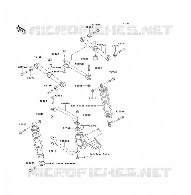 SUSPENSION ARRI&Egrave;RE Kawasaki QUAD 220 1994 KLF220  KLF220-A7