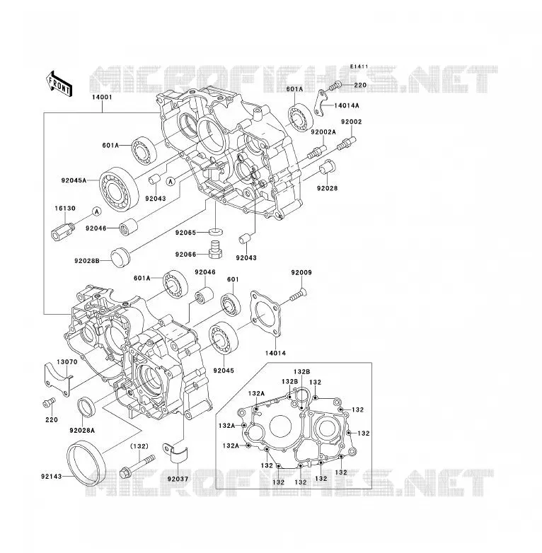 CARTER MOTEUR(S) Kawasaki QUAD 220 1994 KLF220  KLF220-A7
