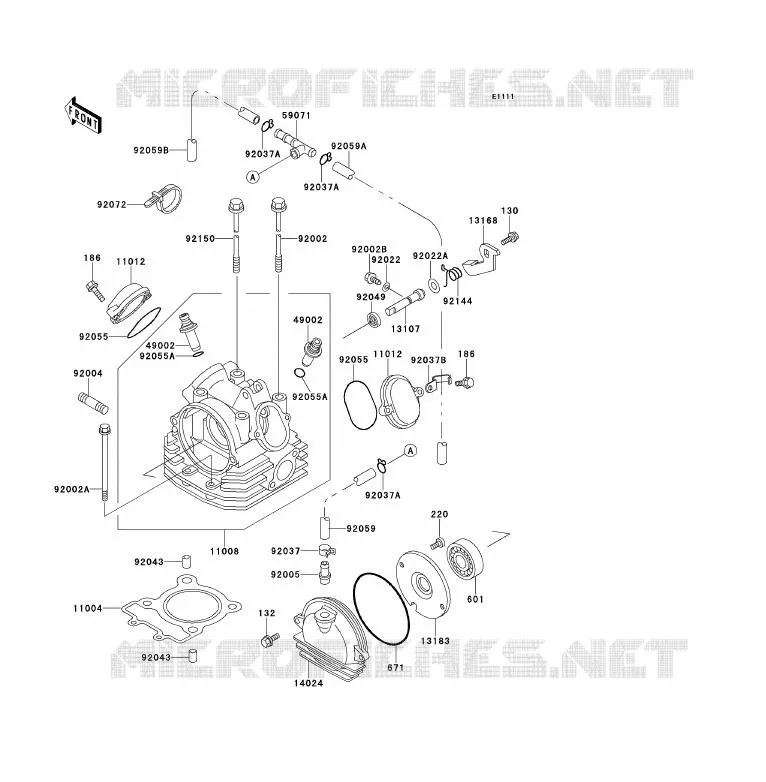 CULASSE Kawasaki QUAD 220 1995 KLF220  KLF220-A8