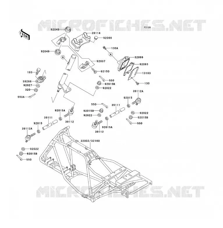 CH&Acirc;SSIS Kawasaki QUAD 220 1995 KLF220  KLF220-A8A