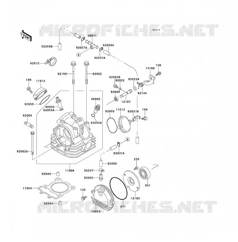 CULASSE Kawasaki QUAD 220 1995 KLF220  KLF220-A8A