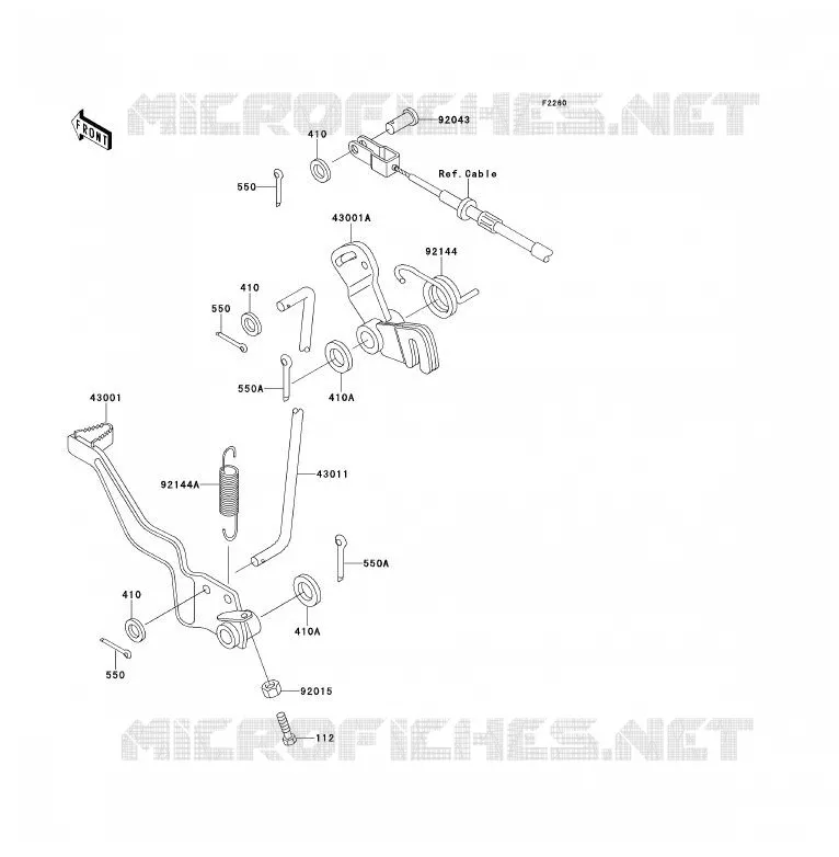 PEDALE DE FREIN Kawasaki QUAD 220 1995 KLF220  KLF220-A8A