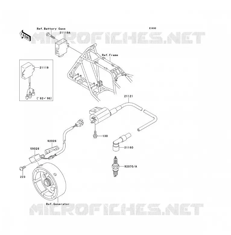 SYSTEME D&acute;ALLUMAGE Kawasaki QUAD 220 1995 KLF220  KLF220-A8A