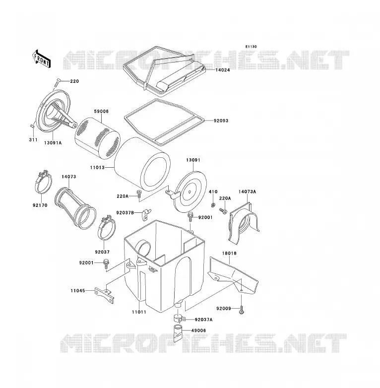 FILTRE A AIR Kawasaki QUAD 220 1996 KLF220  KLF220-A9