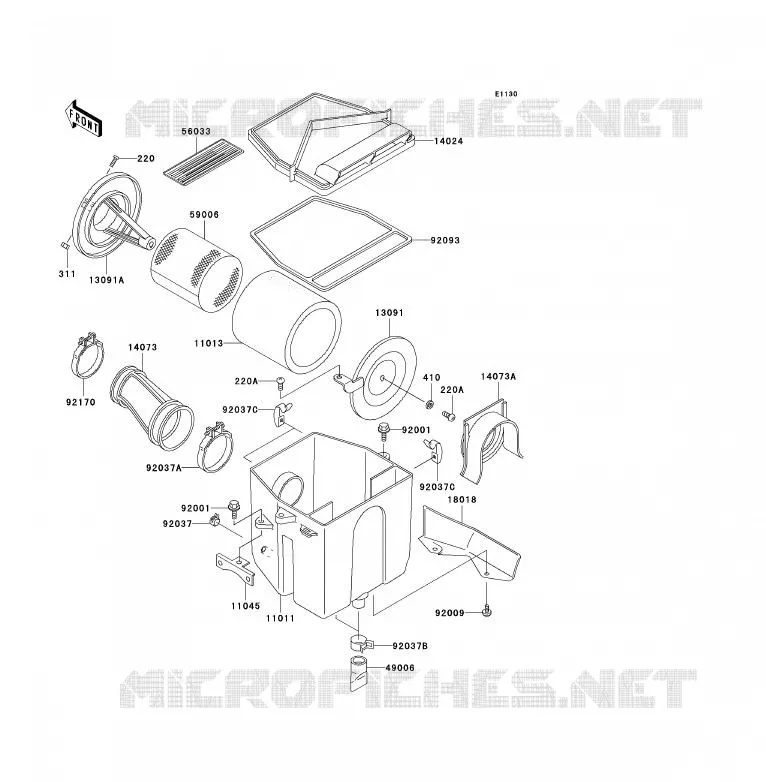 FILTRE A AIR Kawasaki QUAD 250 2003 KLF250  KLF250-A1