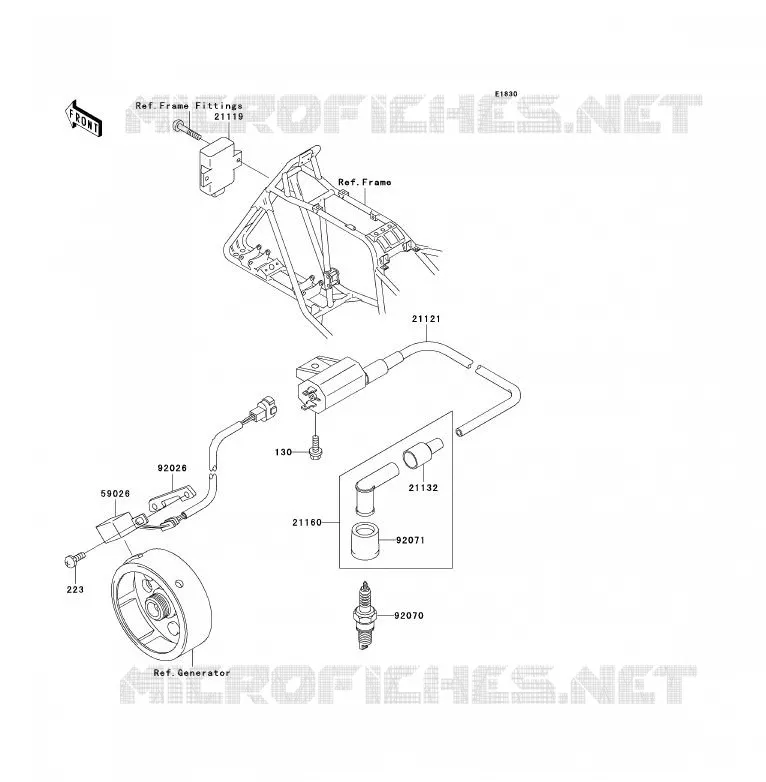 SYSTEME D&acute;ALLUMAGE Kawasaki QUAD 250 2003 KLF250  KLF250-A1