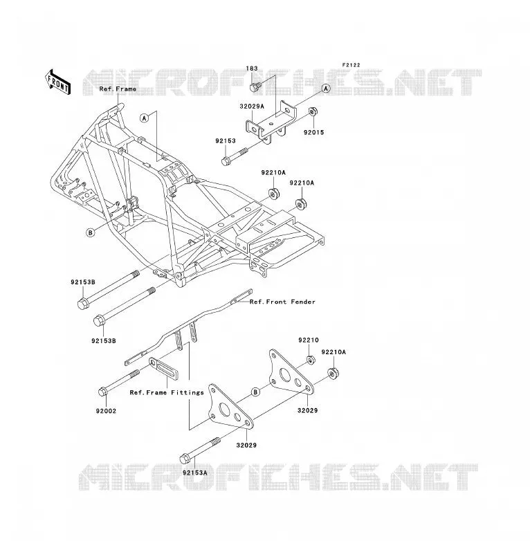 SUPPORT MOTEUR Kawasaki QUAD 250 2004 KLF250  KLF250-A2