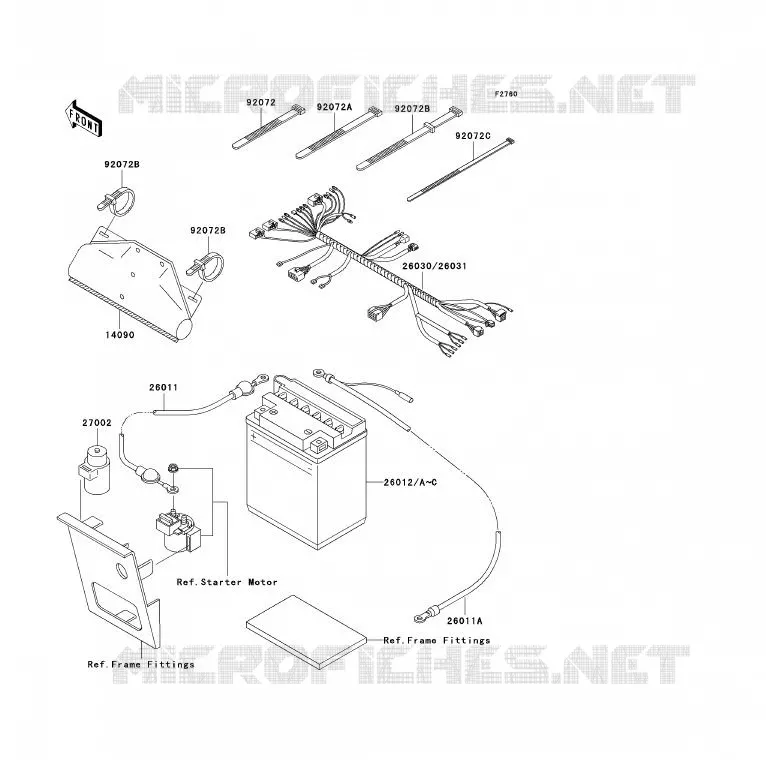 CHASSIS EQUIPMENT ELECTRIQUE Kawasaki QUAD 250 2004 KLF250  KLF250-A2