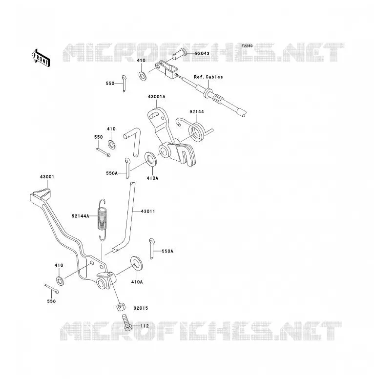 PEDALE DE FREIN Kawasaki QUAD 250 2005 KLF250  KLF250-A3