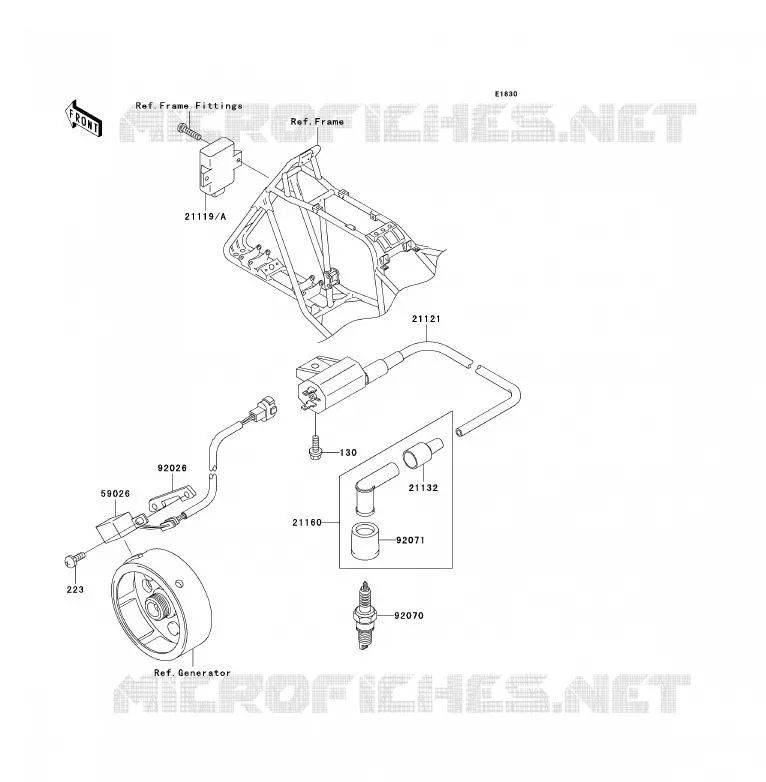 SYSTEME D&acute;ALLUMAGE Kawasaki QUAD 250 2006 KLF250  KLF250A6F