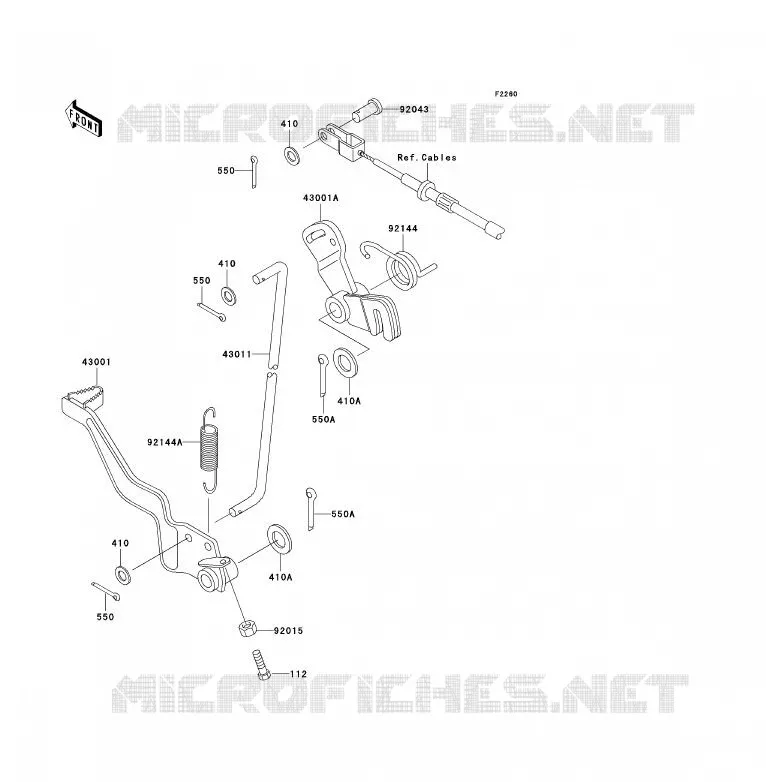 PEDALE DE FREIN Kawasaki QUAD 250 2006 KLF250  KLF250A6F