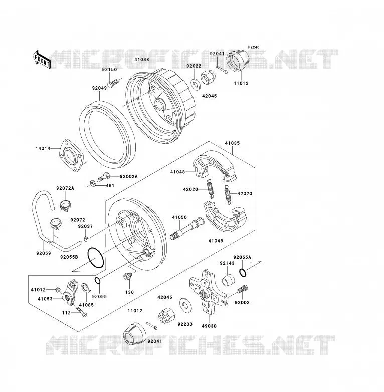MOYEU ARRIERE Kawasaki QUAD 250 2007 KLF250  KLF250A7F