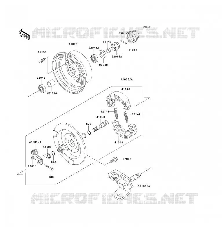 MOYEU AVANT Kawasaki QUAD 250 2007 KLF250  KLF250A7F