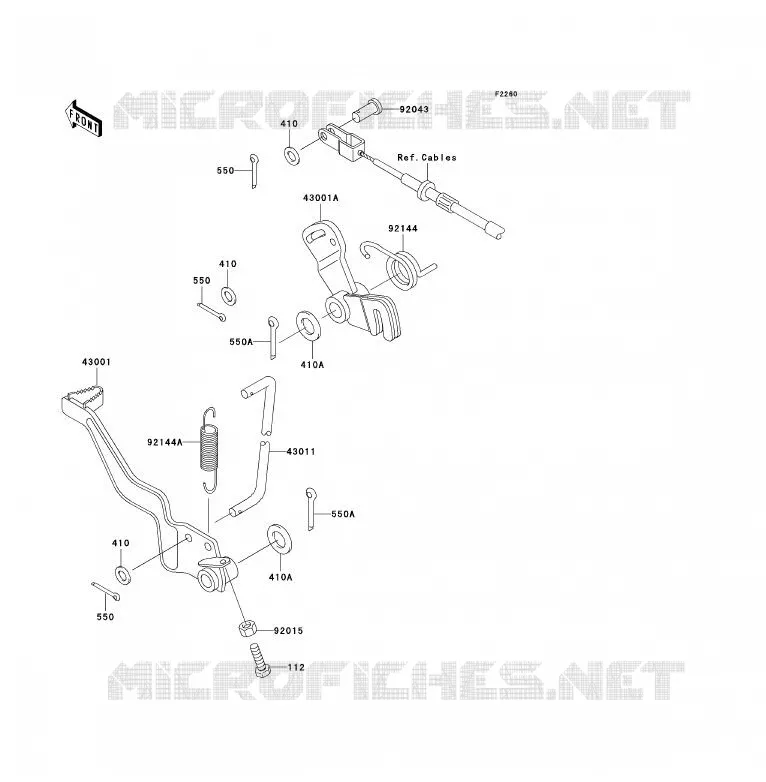PEDALE DE FREIN Kawasaki QUAD 250 2007 KLF250  KLF250A7F